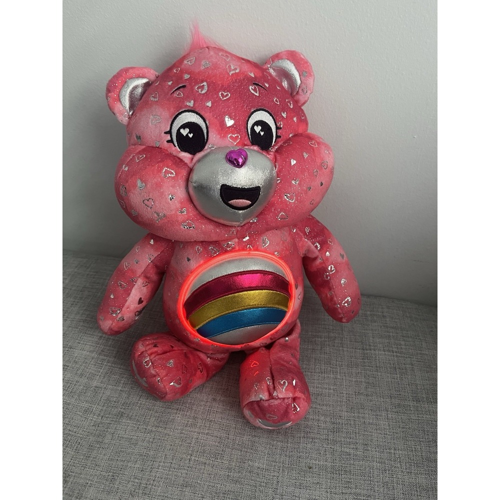 2024 Limited Edition Collectible Care Bears Pink Rainbow Cheer Bear Light Glows!